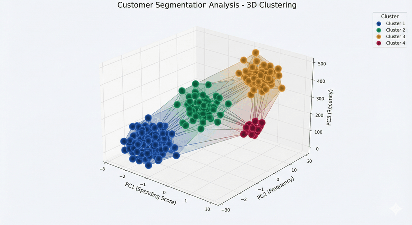 E-commerce Client Segmentation - Data analysis identifying VIPs, active buyers, and window shoppers using K-Means clustering