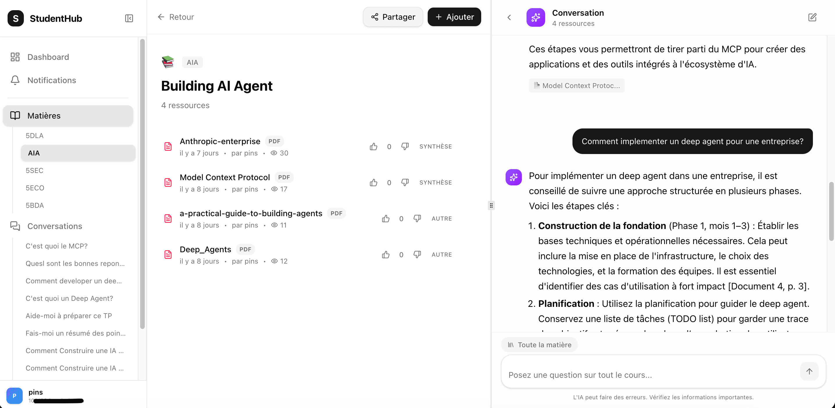 StudentHub — AI system by Prestilien Pindoh